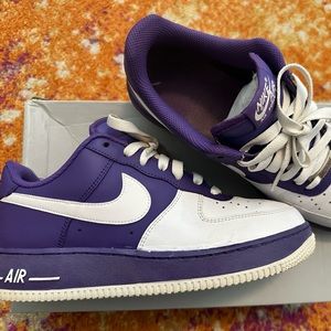 Used throw back purple and white Air Force Ones